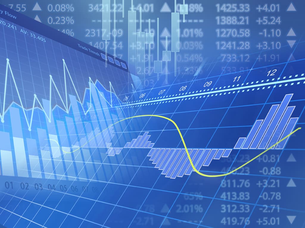 Abstraktes digitales blaues Diagramm mit leuchtenden Börsenlinien | Motiv © Kurt Kleemann - Fotolia.com | © Fotolia.com, Januar 2014
