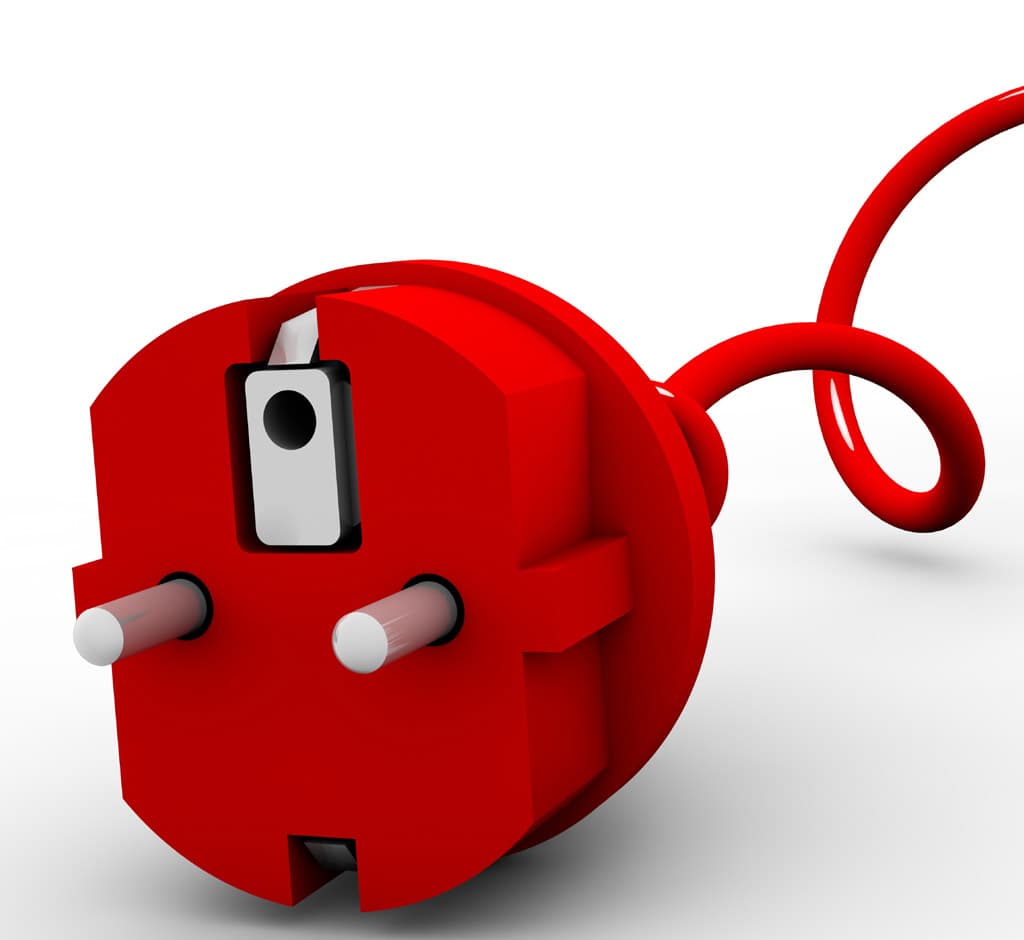 F Energie 3 neu (jpg) | Motiv © vege - fotolia.com | © fotolia.com, Januar 2014 Roter Netzstecker mit Kabel auf weißem Hintergrund | Motiv © vege - fotolia.com | © fotolia.com, Januar 2014
