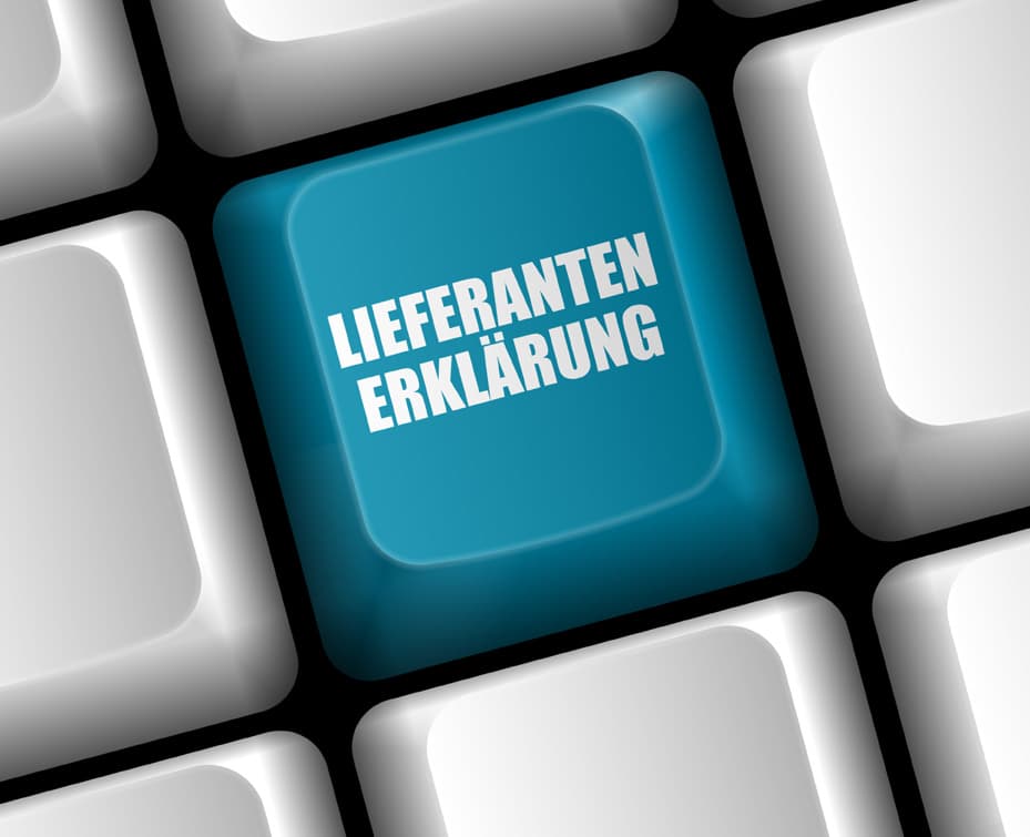 F Lieferantenerklärung neu (jpg) | Motiv © LaCatrina - Fotolia.com | © Fotolia.com, Dezember 2014 F Lieferantenerklärung neu (jpg) | Motiv © LaCatrina - Fotolia.com | © Fotolia.com, Dezember 2014
