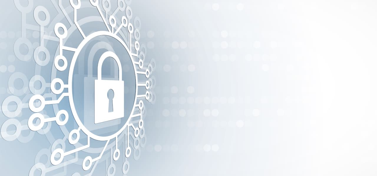 Sicherheit 1 Header (jpg) | Motiv ©kras99-stock.adobe.com | © stock.adobe.com, November 2025 Grafik eines geschlossenen Schlosses in einem Netzwerk. | Motiv ©kras99-stock.adobe.com | © stock.adobe.com, November 2025